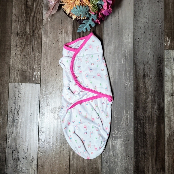 SwaddleMe Size SM/MED 7-14 lbs Llama Rainbow Sleep Sack 100% Cotton EUC - Picture 1 of 12